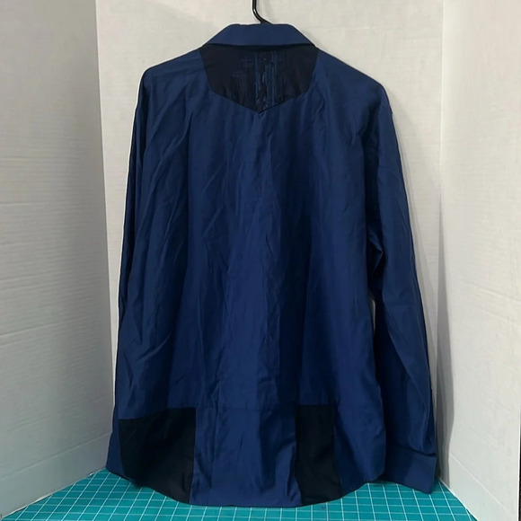 Robert Graham Mens Embroidered Button Down Navy Blue Black 100% Cotton Size XL - Picture 8 of 10